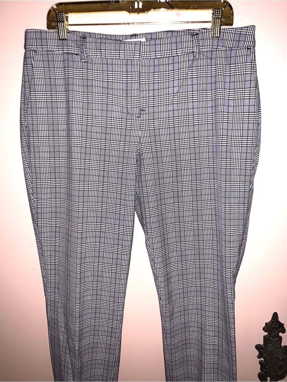 Carolina Belle Black and White Plaid Trousers